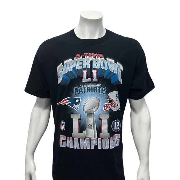 New England Patriots NFL Super Bowl 51 SB LI 5-Time Champions Graphic T-Shirt XL - Picture 2 of 7